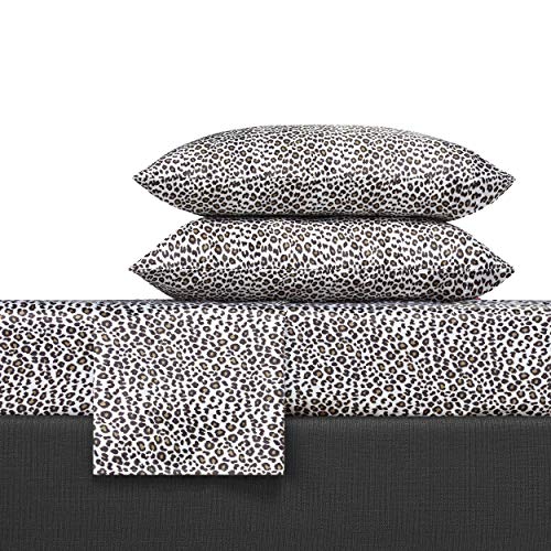 Betsey Johnson - King Sheets, Luxurious Satin Bedding Set, Smooth & Silky Home Decor (Leopard, King)