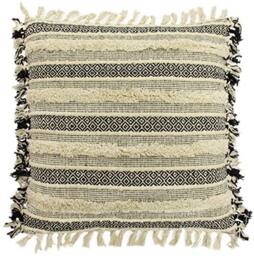 "Riva Home Hena Polyester Filled Cushion, Black, 45 x 45cm (18"" x 18"")"
