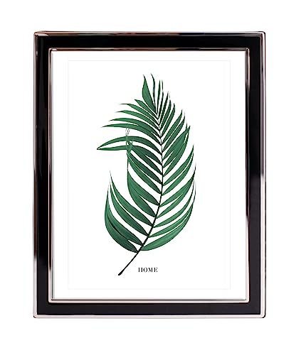Inov8 Framing Tarnish Resistant Silver Plated Picture Frame - Silver Enamel Design for Black 10x8 Inch(25x20cm) Photo