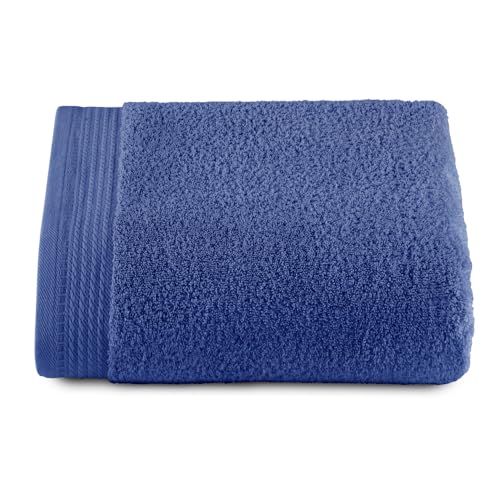 RIZO Top Towel - Set of 1 Shower Towel - Bath Towels - 100% Combed Cotton - 600 g/m2 - Measure 70 x 140 cm - Blue
