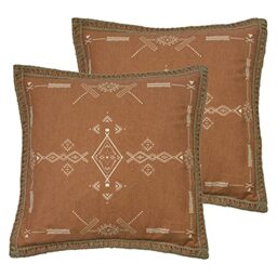 furn. Mini Inka Polyester Filled Cushions (Twin Pack), Cotton, Terracotta
