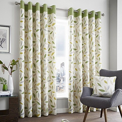 "Fusion Beechwood Curtains, 117 x 183cm, Green, 46"" Width x 72"" Drop"