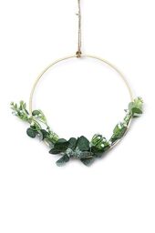 HEITMANN DECO Artificial Flowers Wreath with Leaves, Natural/Green, Approx. 23 cm