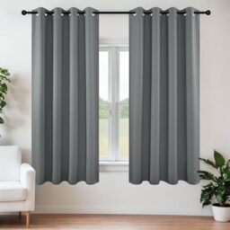 Joydeco Blackout Curtains 63 Inch Length 2 Panels Set, Thermal Insulated Long Drapes 2 Burg, Room Darkening Grommet Drapes for Living Room Bedroom Window