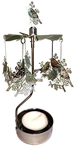 Rotary Candle Holder Spinning Candleholder Metal Small Gift (Bird)