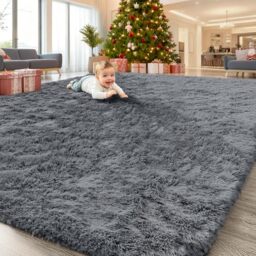 OLANLY Large Machine Washable Area Rug 8'x10' for Living Room Bedroom Soft Fluffy Bedside Rug Indoor Carpet for Kids Girls Boys Bedrooms Nursery