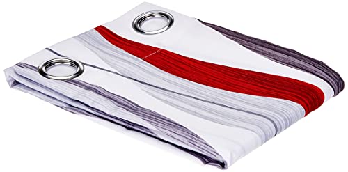 Douceur d'Intérieur Curtain with Eyelets 140 x 260 cm Polyester Wave Print Red