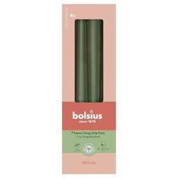 Bolsius Essentials Smooth Taper Candles - Green Metallic - 24.5 cm - Pack of 32 - Decorative Candles - Without Palm Oil