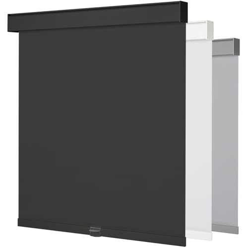 "Cordless Blackout Roller Shades for Windows & Doors, Free-Stop Shades with Valance, UV Protection, Thermal Insulated Window Blinds for Home, Bedroom, Office, Black, 24"" W x 72"" H"
