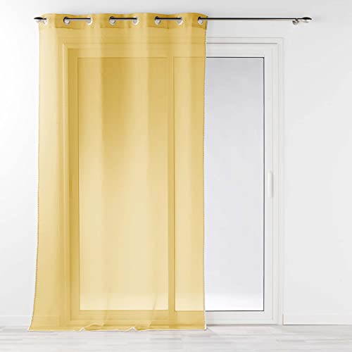 Douceur d'Intérieur Louise Honey Eyelet Curtain (140 x 240 cm) Sandblasted Curtain