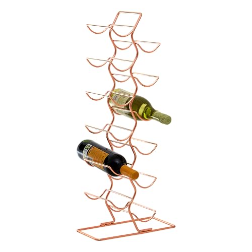 Premier Housewares 509916 Wine Rack, Copper Plated Iron Wire, One Size