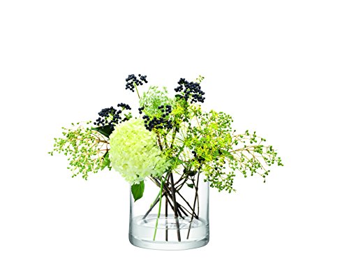 LSA International Column Vase/Candleholder H17 x Ø17cm Clear- 1 Unit - Mouthblown & Handmade Glass - CO20