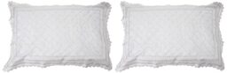 Portfolio Balmoral Broderie Anglaise Pillowcase Pair, Silver, 50x75cm