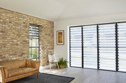 Amazon Basics Double Layer Roller Blind, Night and Day Zebra Window Blind, 56 x 150 cm, White