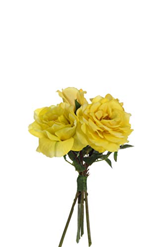 Express Flor 1 Bouquets of 5 Mini Yellow Silk Artificial Roses