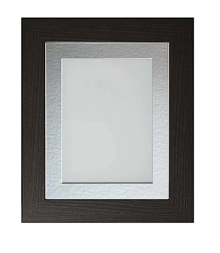 Frame Company Watson Black Picture Photo Frame fitted with Perspex, 12x10 inch with Silver Mount for image size 10x8 inch