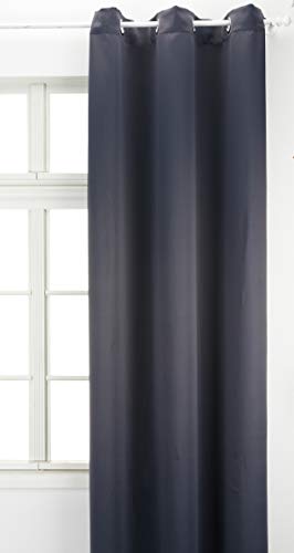 Soleil d'ocre, Alix Blackout Curtain with Eyelets Antracite, Polyester, 135 x 250 cm