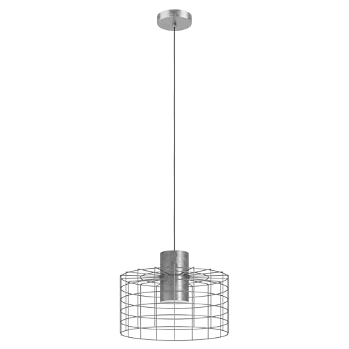 Eglo Pendant Lighting Milligan, Industrial Ceiling Light Fitting Made of galvanised and White Metal, Hanging lamp for Dining and Living Room, E27 Socket, Ø 33 inches