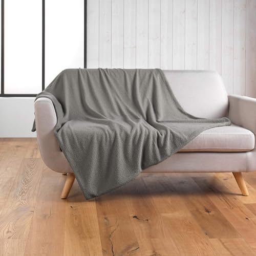 Douceur d'Intérieur, Wooly Blanket (180 x 220 cm) Grey
