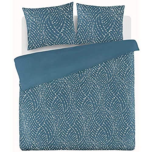 daydream Hazel Petrol Duvet Cover, Cotton, Multi-Coloured, 240 x 200/220 cm