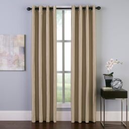 "Curtainworks Malta Faux Silk Grommet Curtain Panel, 50 by 84"", Sand,1Q80610GSD"