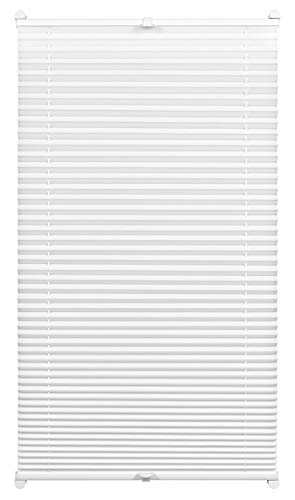 Gardinia EASYFIX Pleated Blind with 2 Operating Rails White 95 x 130, Fabric 100% Polyester