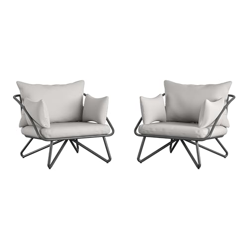 Novogratz Teddi Outdoor Lounge Chairs, 2-piece, Charcoal