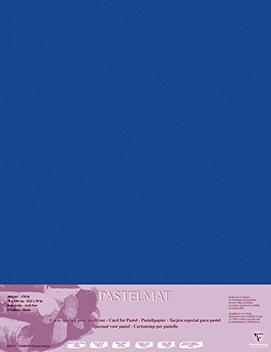 Clairefontaine - Ref 96161C - Pastelmat Card Sheets (Pack of 5 Sheets) - 360gsm Card - 70 x 100cm - Dark Blue Colour - Specially Formulated For Use With Pastels