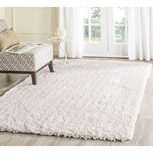 Safavieh Shaggy Indoor Hand Tufted Accent Area Rug, Popcorn Shag Collection, SG267, in Ivory, 61 X 91 cm for Living Room, Bedroom or Any Indoor Space