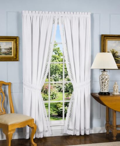 "Today's Curtain Panel Tieback Pair, Polycotton, White, 80"" W x 84"" L (Pack of 1)"