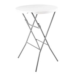 Bolero Foldaway Bar Poseur Table 1100x800mm Steel Frame, White