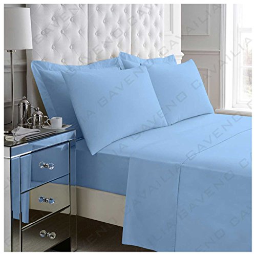 GC GAVENO CAVAILIA Gaveno Cavailia Non Iron Percale Flat Sheet Polyester-Cotton (Double-Blue)