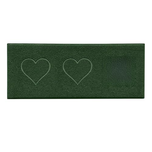 Nicoman Heart Shape Embossed Entrance Door Mat Non Slip Dirt Trapper PVC Spaghetti Mat with Rubber Base, Jet Washable Quick Drying Doormat Watertight Indoor or Outdoor - (Runner, Green, 150 x 60cm)