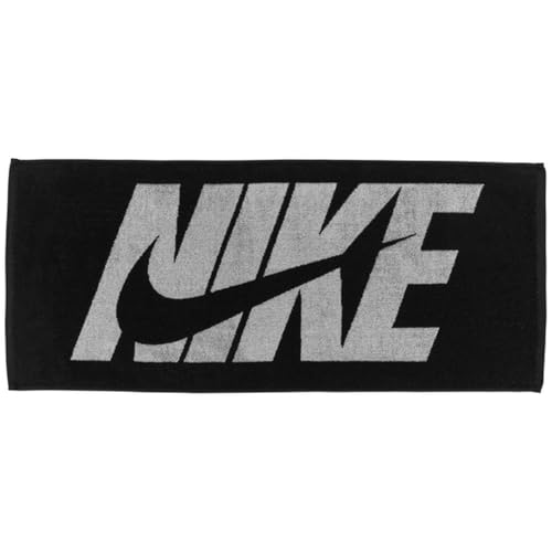 Nike Jacquard Towel Medium Graphic Sports Towel Fitness Training Gym Towel, Black/White, One Size