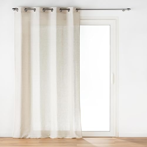 Douceur d'Intérieur, Curtain with eyelets (140 x 240 cm) Pauline, Polyester & Linen