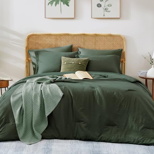 Twin XL Comforter Set- 5 Pieces Prewashed Bed in a Bag Twin Bedding Sets - Soft All Season Comforter with Sheets, Pillow Sham & Pillowcase, Deep Forest
