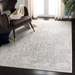 SAFAVIEH Traditional Rug for Living Room, Dining Room, Bedroom - Evoke Collection, Short Pile, in Ivory and Grey, 122 x 183 cm