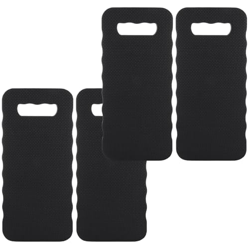 ASelected Garden Kneeler Pack of 4 Kneeling Pads Waterproof Garden Knee Pad - Knee Cushion 400 x 180 x 20mm Comfortable Kneeling Mat Multi-Functional Thick Foam with Carrying Hole(Black)