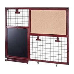 HAKU Memoboard Red, Cork, Metal - Dim.: W 65 cm X H 57 cm X D 6 cm, Style: Industrial