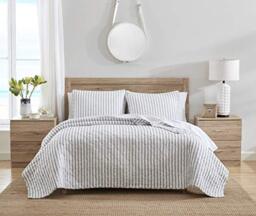 Stone Cottage - Quilt Set-100, Lightweight & Breathable Bedding, Reversible & Ideal for All Seasons, Pre-Washed for Added Softness, Cotton, Grey, King