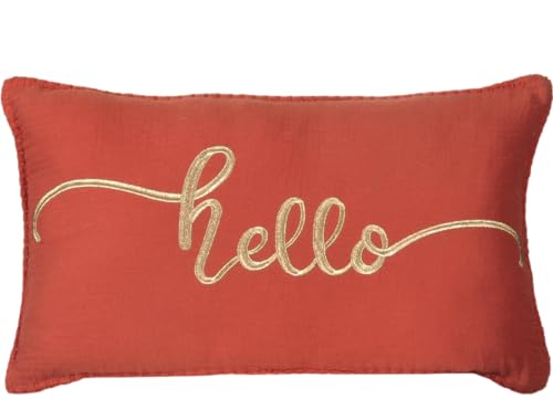 Atout Ciel Cotton Gauze Filled Cushion, 30x50cm, Terracotta