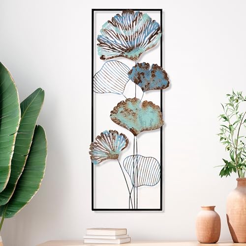 Handmade Decorative Metal Wall Accessory, 32 x 90 x 4 cm, 100% Metal, Unique Hand-Painted Design, Perfect for Home Decor, Adds Elegance & Style