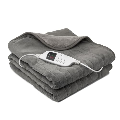 Daewoo Heated Throw Blanket, Soft Flannel Fur Fleece With Detachable Controller For Machine Washing, 9 Hour Timer And 9 Heat Settings With High Heat, Cosy And Soft 160x120cm