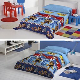 Paw Patrol Bed Sheet Set and Duvet Cover for 90 cm Beds, Multi-Colour