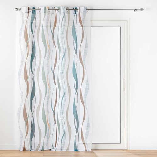 Douceur d'Intérieur Lisana Sheer Eyelet Curtains (140 x 280 cm) Printed Sablé Voile