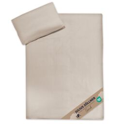 Julius Zöllner Muslin Children's Bed Linen 100 x 135 + 40 x 60 cm, 2-Piece Set Consisting of Duvet Cover and Pillowcase, 100% Cotton Muslin, with Zip, Standard 100 by Oeko-TEX, Sand