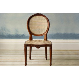 Floral Caned Chair Antique Pecan