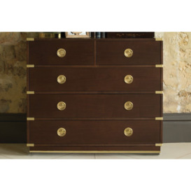 Greenwich Chest of Drawers - Cherry Wood Antique Brass