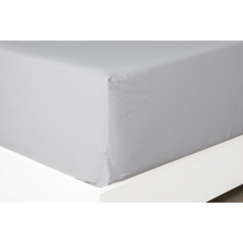 Plain Hemmed Fitted Sheet - Super King 180 x 200cm - 6ft - Glacier Grey