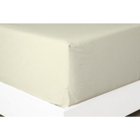 Plain Hemmed Fitted Sheet - Super King 180 x 200cm - 6ft - Ivory